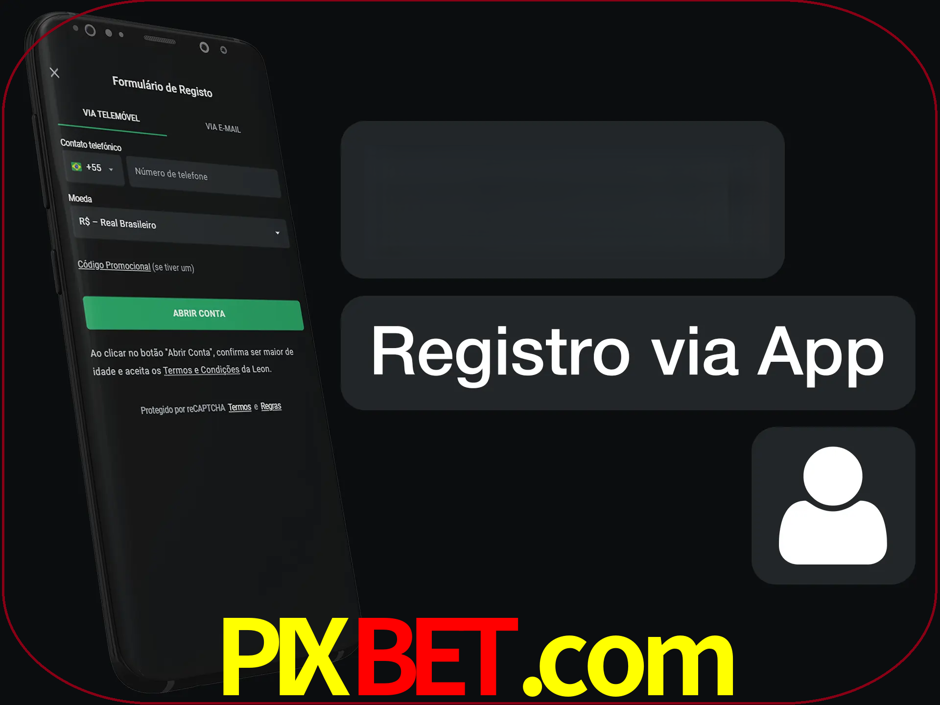 Registre-se com duas etapas usando o aplicativo.