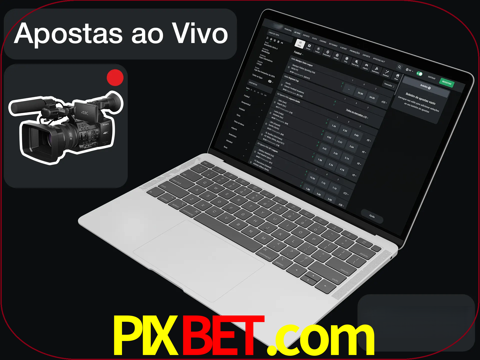 Aposte em formato ao vivo em nosso site.